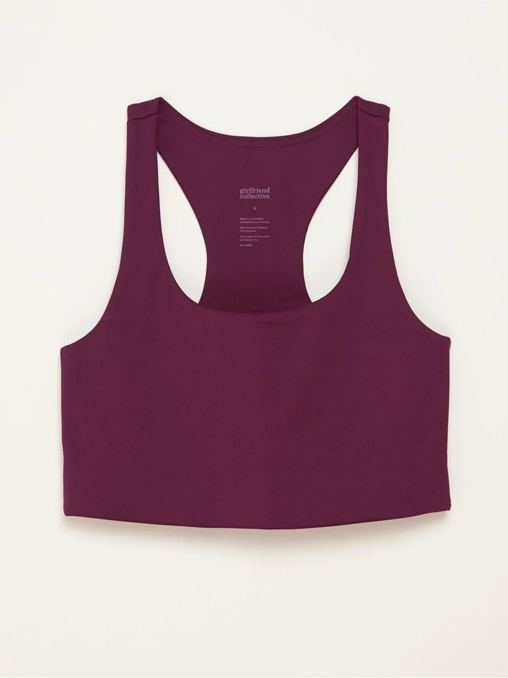 Girlfriend Collective Paloma Racerback Bra in Plum